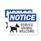 Signmission Service Animals Welcome, 10 in W x Rectangle, Vinyl Decal OS-2PACK-NS-D-710-L-16556 - alternate 1